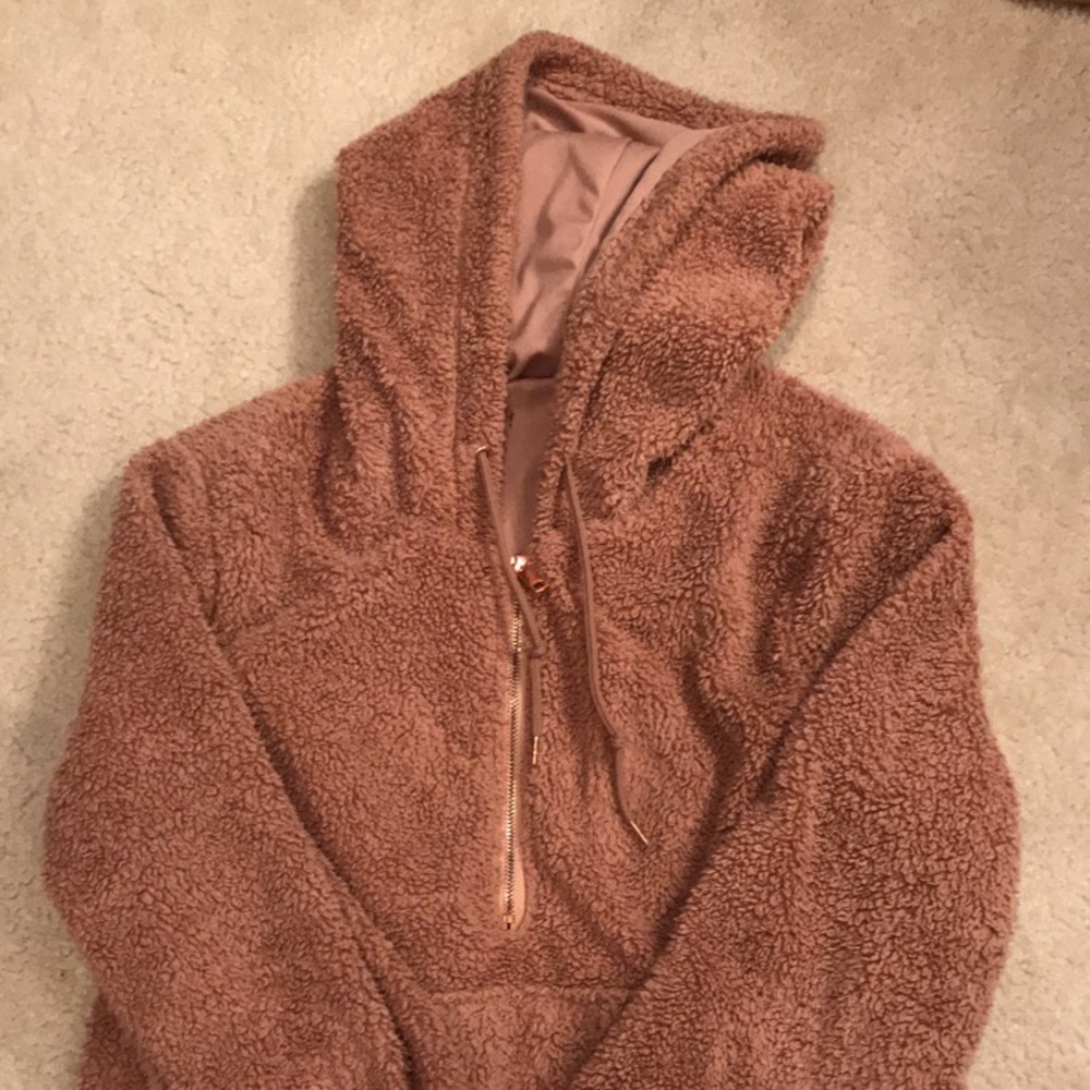 Faux fur pull over